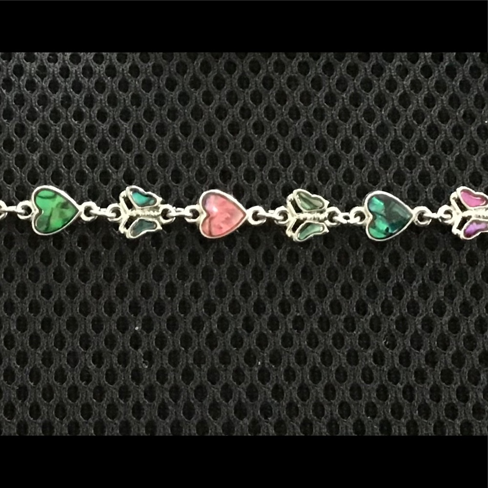 SJ Butterfly & Heart Abalone Bracelet